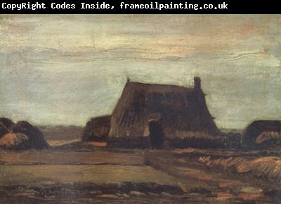 Vincent Van Gogh Farmhouse with Peat Stacks (nn04)